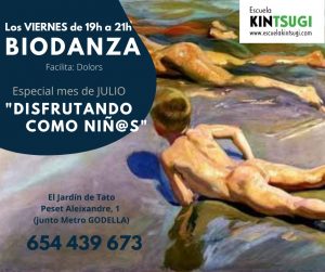 Escuela Kintsugi, grupo regular de biodanza, especial julio