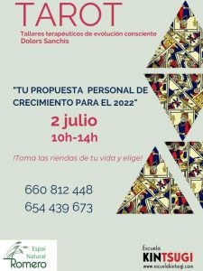Escuela Kintsugi, taller terapéutico de taror, 2 de julio